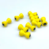 Hareline Tungsten Eyes with Pupil - Yellow