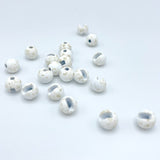 Mottled Tactical Slotted Tungsten Beads - White