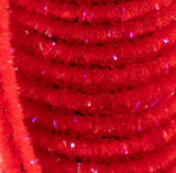 Semperfli Worm Chenille - Sparkle Fl. Red