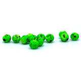 Firehole Stones (Slotted Speckled Tungsten Beads) - Kiwi