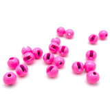 Hareline Slotted Tungsten Beads - Fluorescent Hot Salmon Pink