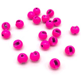 Hareline Slotted Tungsten Beads - Fluorescent Pink