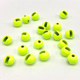 Hareline Slotted Tungsten Beads - Fluorescent Yellow