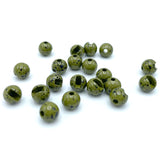 Hareline Slotted Tungsten Beads - Mottled Olive