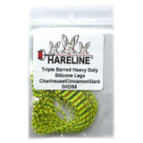 Hareline Triple Barred Heavy Duty Silicone Legs - Chartreuse / Cinnamon / Dark Brown