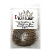 Hareline Triple Barred Heavy Duty Silicone Legs - Silver Shiner / Mustard / Brown