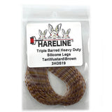 Hareline Triple Barred Heavy Duty Silicone Legs - Tan / Mustard / Brown