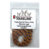 Hareline Triple Barred Heavy Duty Silicone Legs - Tan / Orange / Brown