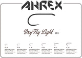 Ahrex FW503 Barbless Dry Fly Light Hook Chart