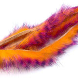Barred Polychrome Rabbit Strips - Hot Orange / Fuchsia / Purple