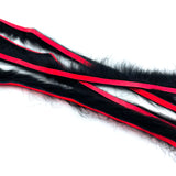Hareline Bling Rabbit Strips - Black / Fluorescent Fire Red