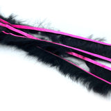 Hareline Bling Rabbit Strips - Black / Fluorescent Pink