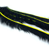 Hareline Bling Rabbit Strips - Black / Fluorescent Yellow