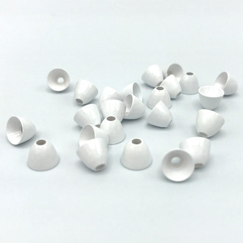 Hareline Brass Cone Heads fl. Pearl White / Small 3/16