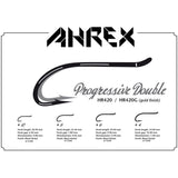 Ahrex HR420G Home Run Progressive Double Hook : Size Chart