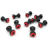 Double Pupil Lead Eyes - Black with Fluorescent Orange & Black Pupil