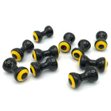 Double Pupil Lead Eyes - Black with Yellow & Black Pupil