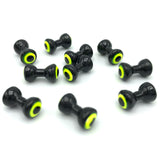 Double Pupil Lead Eyes - Black with Yellow Chartreuse & Black Pupil