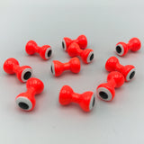 Double Pupil Lead Eyes - Fluorescent Orange with White & Black Pupil