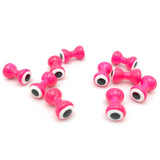 Double Pupil Lead Eyes - Fluorescent Pink with White & Black Pupil