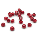 Hareline Dazzle Brass Beads - Metallic Red