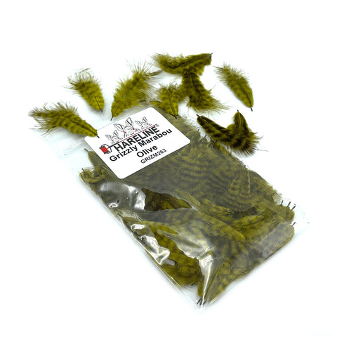 Hareline Marabou Natural Grizzly Mini