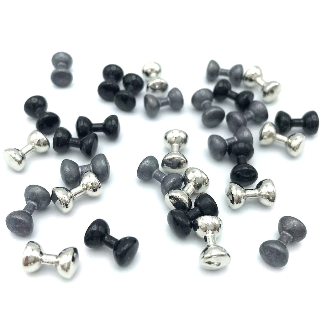 thumbnail image 2 of D DOLITY 25x Brass Dumbbell Beads, Convex Barbell Eyes, Fly 2 of 11