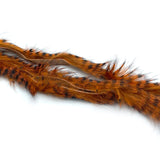 Hareline Barred Magnum Rabbit Strips - Black Barred Crawfish Orange