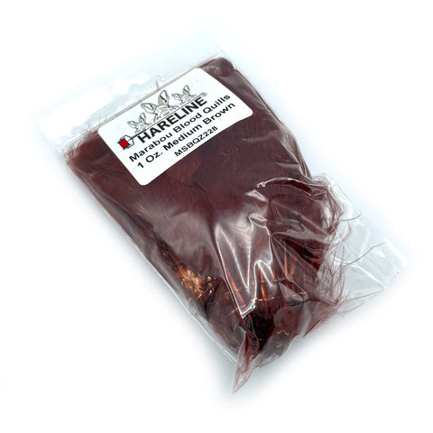 Marabou Strung Blood Quills Fly Tying Feathers - Bulk 1 Oz Pack, 120-160 Feathers, Hareline