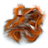 Hareline Shimmer Rabbit Strips - Crawfish Orange with Silver