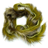 Hareline Shimmer Rabbit Strips - Sculpin Olive with Gold