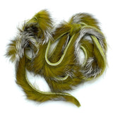 Hareline Shimmer Rabbit Strips - Sculpin Olive with Silver