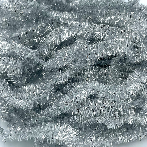 Metallic Tinsel Silver Chenille Stems-ChenilleSilver09mm