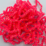 Hareline Speckled Chenille - Pearl / Fl. Fire Orange