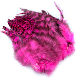 Hareline Strung Grizzly Variant Saddle Hackle - Fluorescent Hot Pink