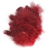 Hareline Strung Guinea Feathers - Red