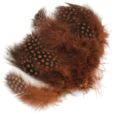 Hareline Strung Guinea Feathers - Rusty Brown