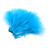 Strung Marabou Blood Quill Feathers - Blue