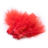Strung Marabou Blood Quill Feathers - Fluorescent Flame Red