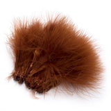 Strung Marabou Blood Quill Feathers - Medium Brown