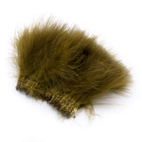 Strung Marabou Blood Quill Feathers - Olive Brown