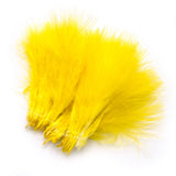 Strung Marabou Blood Quill Feathers - Yellow
