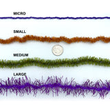 Hareline UV Flexi Squishenille Size Chart