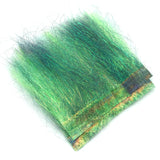 Ice Dub Minnow Back Shimmer Fringe - Chartreuse / Peacock Back