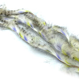 Micro Cut Black Barred Groovy Bunny Strips - Yellow Chartreuse / Purple / White