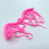 Hareline Mini Squiggle Worms - Fluorescent Bubble Gum