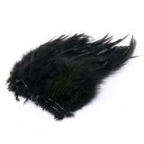 Strung Saddle Hackle Feathers - Black