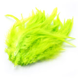 Strung Saddle Hackle Feathers - Chartreuse