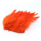 Strung Saddle Hackle Feathers - Hot Orange