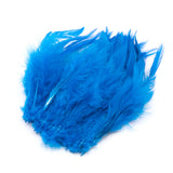 Strung Saddle Hackle Feathers - Kingfisher Blue